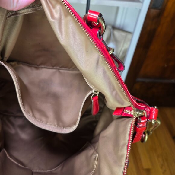 Coach Large Red Patent Leather Satchel/Tote - Picture 10 of 17